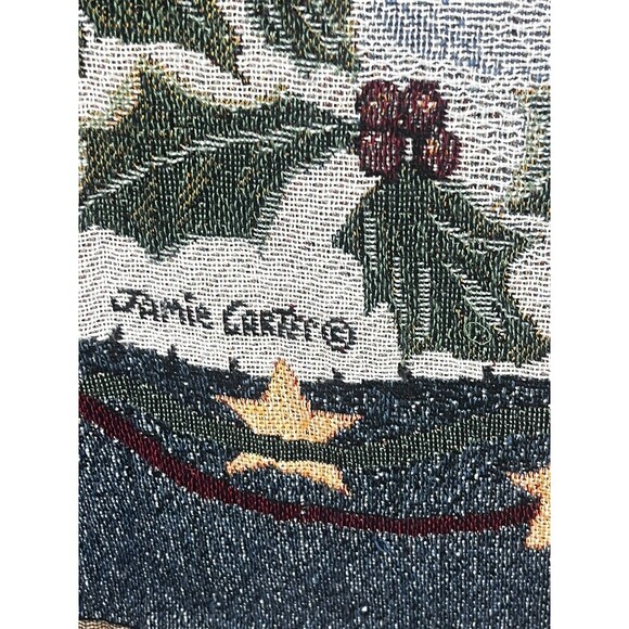 Woven Christmas/Winter Throw Blanket Snowmen By Jamie Carter 50 in x 60 Fringe - Picture 8 of 13